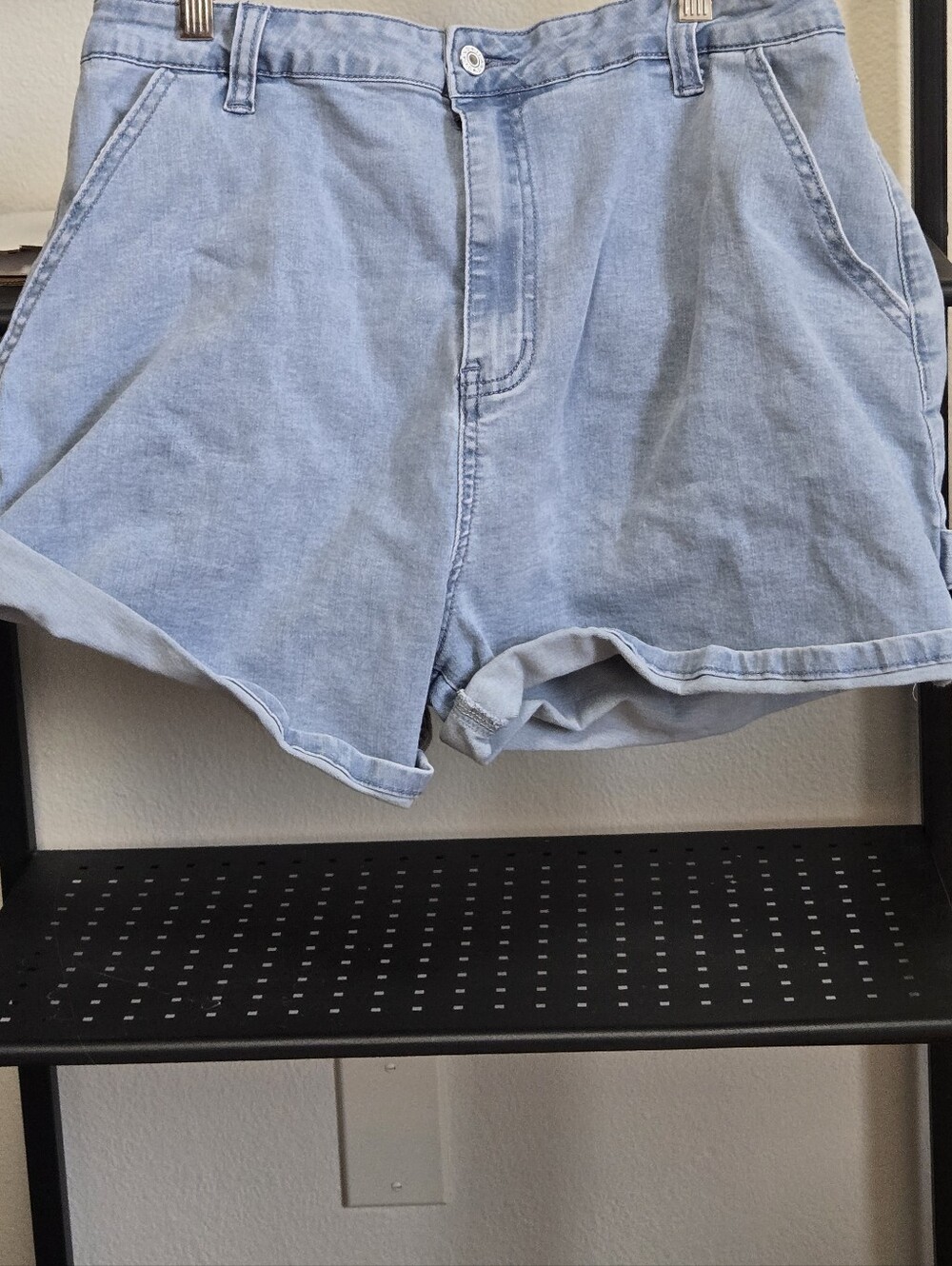 Light Wash Denim Carpenter Style Shorts